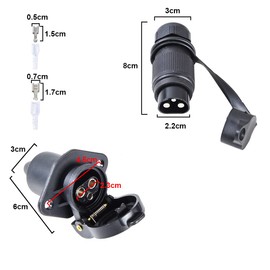 Feuunly 3-Pin Tractor Plug Socket 12 V, DIN 9680 Waterproof Plug 3-Pin and 3-Pin Socket, for Trucks, RVs, Cars, Tractors, Trailers, Agricultural Machines (2 Mount Points)