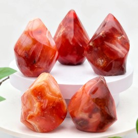 Wholesale Natural Red Agate Torch Suitable for Home Office Decoration Natural Ornaments Christmas Thanksgiving Halloween GiftsColor: Red Agate Torch, Size: 20-50g