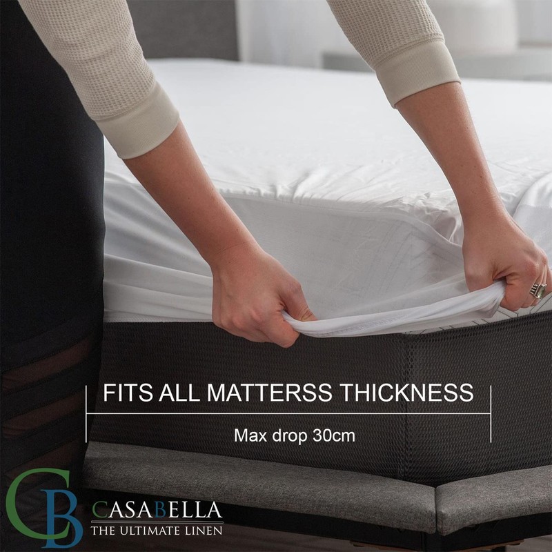 Casabella New Waterproof Terry Towel Matress Protector 12" Fitted Bed