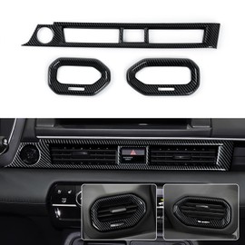 Youtaiche 3PCS ABS Interior Dashboard AC Vent Air Outlet Cover Trim for 2023 2024 Honda Pilot Accessories (Carbon Fiber Grain)