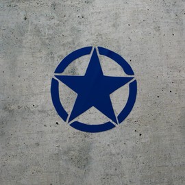 Decal Stickers of Distressed Military Star (Navy Blue) (Set of 2) Premium Waterproof Vinyl Decal Stickers for Laptop Phone Accessory Helmet Car Window Mug Tuber Cup Door Wall - ANDstic508520AB