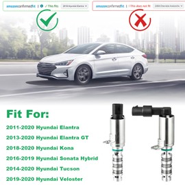 TINJO 24375-2E100 Intake & Exhaust Engine Variable Valve Timing (VVT) Solenoid Replacement for Hyundai Elantra Kona Sonata Hybrid Tucson, Oil Control VVT Valve Engine Replace OE 24355-2E100