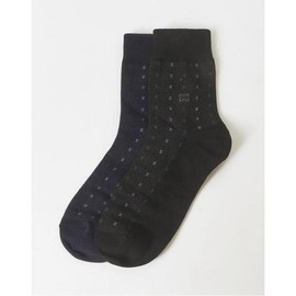 Daks (신세계강남점)DBSS5E605BK 남성중목2족 별패턴 DD로고 중목 2족세트 (DBS5E605BK) DBSS Men's Mid-Length Socks Set 2 Pairs with Star Pattern and DD Logo