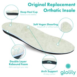 Glolily Insoles Women's Replacement Shoe Insoles - Shearling, Size 6 M