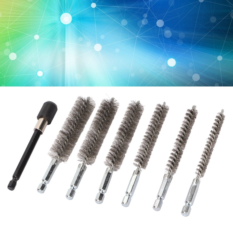 7Pcs Stainless Steel Bore Brush Stainless Steel Bristles Wire Brush