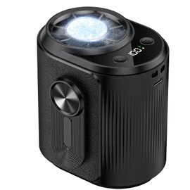 KIMMOO Smart Portable Rechargeable Fan with Ice Cooler, 100-Speed, 14000RPM Turbo Cooling Personal Waist Fan, 4000mAh Wearable Neck & Belt Clip Fan for Work Camping Outdoor Hiking, Black