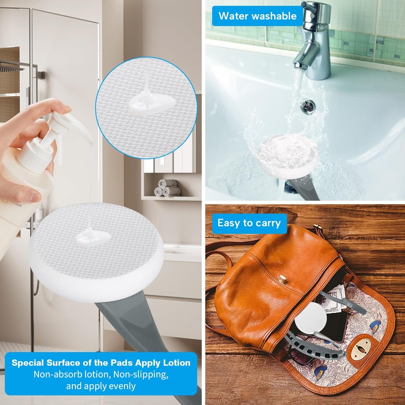 Lotion Applicator for Back, 20.5'' Replaceable Back Lotion Applicator, Easy