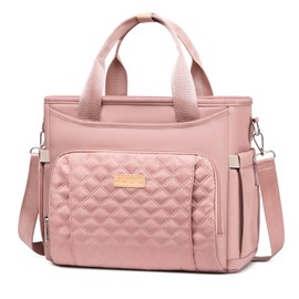 AIJIEKE Insulated Lunch Bag for Women, Lunch Box, Lunch Tote for Work, Large Leak Proof Cooler Bag with Removable Strap, Reusable Adult Lunchbag, Picnic, Office, Beach, Pink