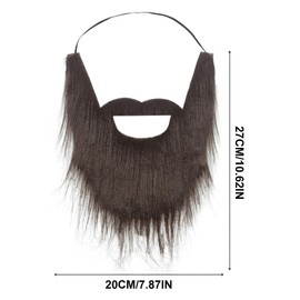 UILYNIU Pack of 2 Fake Beards, Moustache of Presidents, Party Fake Beard, Funny Beard, Santa Beard, False Beards for Men, Children, Gatherings, Cosplay Accessories (Brown)