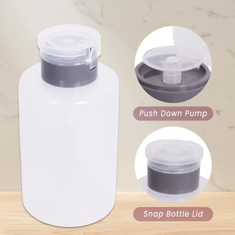 12oz Push Down Pump Dispenser Flip Top Cap Refillable Empty
