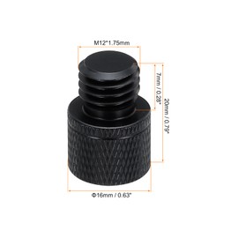 QUARKZMAN 3 Piece Microphone Stand Adapter, 1/4 Female Thread to M12 Male Thread Screw Adapter Aluminum Alloy for Microphone Tripod Mount (Black)