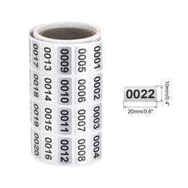MECCANIXITY 1 to 1000 Consecutive Number Stickers Inventory Label Black Numbers for Office Warehouse Numbering Classification