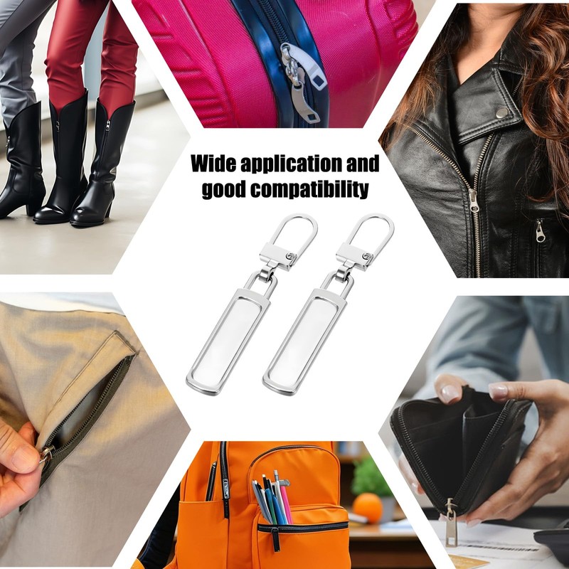 Detachable Zipper Pull Tabs, 8PCS Metal Zipper Pull Replacement for