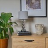 MiniSun | Marissa Modern Chrome Table Lamp with Grey Shade