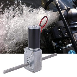 Worm Gear Motor, 12V DC, Double Output Shaft M8 Double Right Hand Thread, High Torque Turbine Reducer Speed Reduction Motor (Reduction Ratio 200)