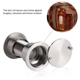 28mm Wide Viewing Angle, Resin Glass Zinc Alloy Anti-Theft Door Viewer with Heavy Duty Privacy Cover for 35-60mm Thick Doors (Brushed Chrome)