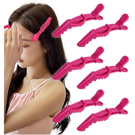 Herbeluemily Alligator Clip, Hair Clip, Dakar, Dragon Clip, Hair Clip, Hair Accessories, 6 Pieces, Red