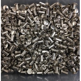 Accurate 1/8 X 7/32 Semi Tubular Rivet Brass Nickel Oval Head (10 pieces)