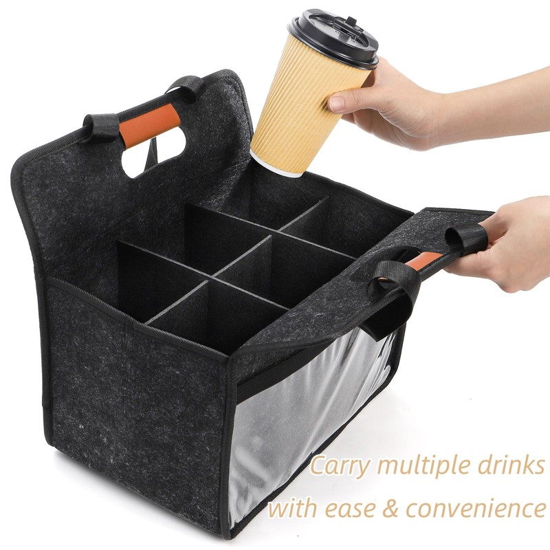 ZOOFOX 2 Pack Insulated Drink Carrier with Handle, 6 Cup