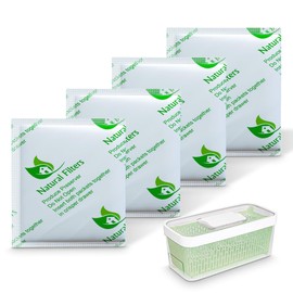 Natural Filters 4 Pack Greensaver Produce Preserver Filter Refills Compatible With OXO Greensaver - 11145300 Fully Breathable Tyvek Sachet