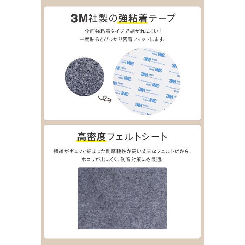 [Soft Thick Felt] Round Shape Scratch Resistant Floor Protection Tape