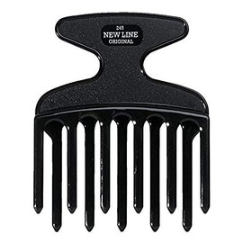 HERCULES SÄGEMANN - 245 Lockenkamm | 4 Zoll Fingerstyler Kamm für Locken | Spezialkamm mit Top-Griff aus hochwertigem Polycarbonat Kunststoff | Farbe: Schwarz