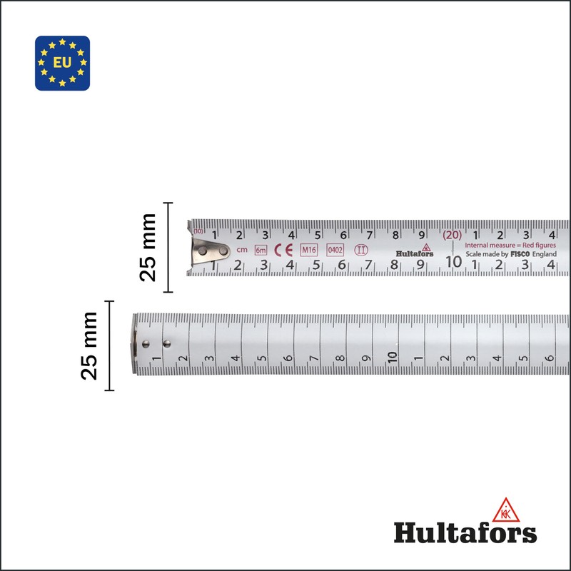 Talmeter tape measure 6 metres I Hultafors I Accuracy class