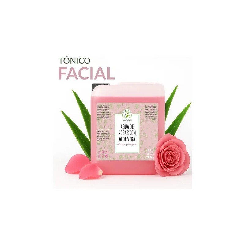 Agua De Rosas Con Áloe Vera Tónico Facial Hidrata 5