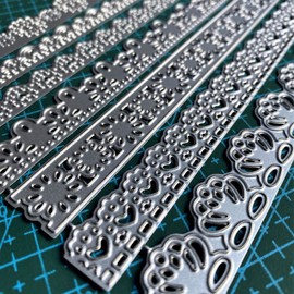 ZbFwmx Metal Cutting Dies 7 Vintage Lace Borders Edge Embossing Stencil Die Cuts for Card Making DIY Scrapbook Album Decoration (7 Lace Edge)