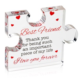 Friendship Gifts - Acrylic Block Puzzle Friendship Gift for Her - Long Distance Relationship Gifts, Bestie Gifts Paperweights (Gift for Best Friend)