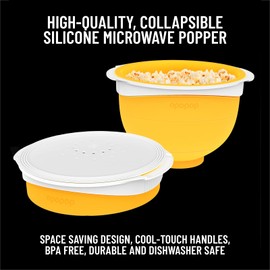 Opopop Microwave Popcorn - Variety 4-Pack Gourmet Popcorn Kit, Collapsible Silicone Popcorn Popper, Popcorn Maker, Gluten Free Snacks Variety Pack, BPA-Free and Dishwasher Safe (New Flavors)