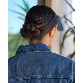 French Hair Pin for Women - U-Shaped Hair Fork for Updos, Chignons & French Twists, Durable Acrylic, Secure & Elegant Styling for All Hair Types (Tortoiseshell)