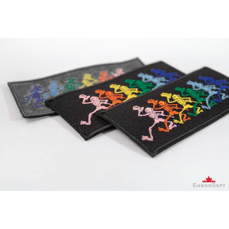 Grateful Jumbo Dancing Skeletons Embroidered Patch Iron On (4.4" x