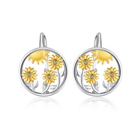 Sunflower Earrings 925 Sterling Silver Sunflower Earrings Sunflower Jewellery Gift for Women, Sterling Silver, Not known.