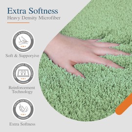 Walensee Large Bathroom Rug (24 x 40, Sage Green) Extra Soft and Absorbent Shaggy Bath Mat Machine Washable Microfiber Non Slip Luxury Floor Mat