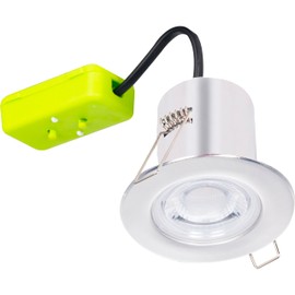 Luceco F-Eco Fixed Fire Rated Downlight 450Lm 5W Ip65 4000K Brushed Steel Bezel