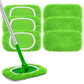 Eowppue Pack of 6 Advanced Power Mop Replacement Pads，Reusable and Environmentally Friendly Cleaning Pads for All Types of Hard Floors