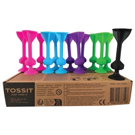 TOSSIT Game Set - Indoor, Outdoor Suction Cup Throwing Party Game - Family Friendly - 2X Set Pink Blue Purple Green - Portable Fun That Sucks!