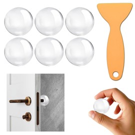 6 x Clear Door Stops with Scraper (Rounds)