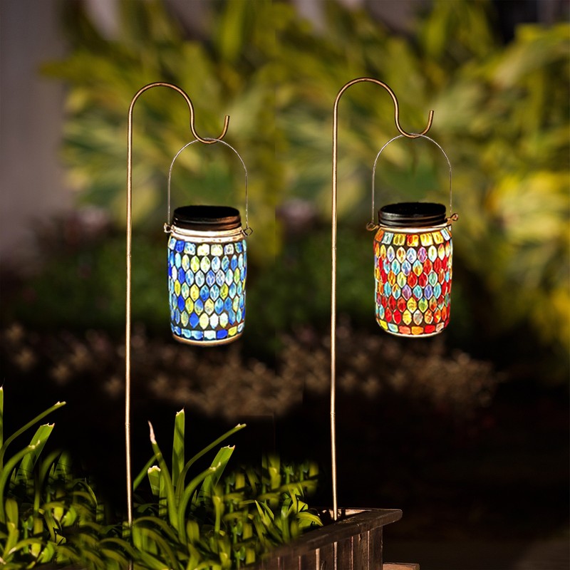 Solar Mosaic Lantern Light IP44 Waterproof Inlaid Fade Resistant Mosaic