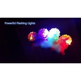 HND® Novety LED Flashing Light Up Jelly Bumpy Ring, For Party,Cutumes,Birthday,Wedding And Any Celebrations. 24-Pack