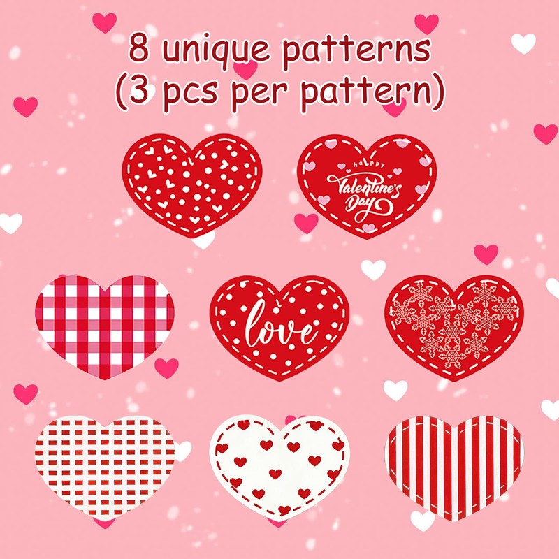 24 Pcs Wooden Love Heart Shape Craft