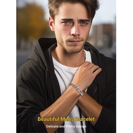 PROSTEEL Mens Bracelets Stainless Steel Bangle 10mm Thick Chain Bracelet