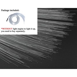 Huaxi Sparkle Flash Point Fiber Optic Cable 200 Strands 0.03in(0.75mm) 6.5ft(2m) for LED Fiber Optic Sensory Light Curtain Waterfall Light
