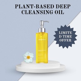AMORMOCO Plant-Powered Deep Cleansing Oil | Lightweight Eye Makeup Remover with Nourishing Olive & Camellia Oils | Use with Makeup Remover Puff | Effortlessly Lifts Stubborn Makeup | 200ml - Specification: 1pc