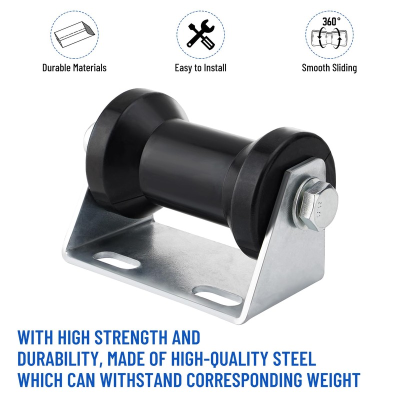 Venussar Boat Trailer Rollers with Brackets 5" Keel Roller Assembly