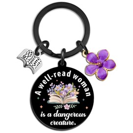 Book Lovers Gifts for Women Book Keychain Gifts for Books Lovers Funny Bookish Gift for Readers Books Club Gift for Librarian Bookworm Nerd Unique Birthday Present for Bookish Keychain