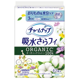 Charm Nap Organic Cotton Absorbent Sarafi Fragrance-Free Wingless 3cc 6.9 inches 42-piece (for vaginal discharge & moisture care urine absorbent liner urinary incontinence liner panty liner size) [For