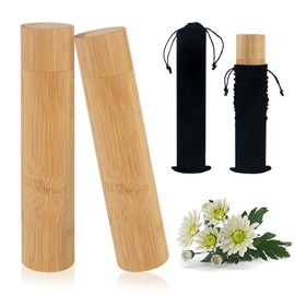 Eco Bamboo Scattering Urn – Biodegradable Scattering Tube for Ashes - Small Cremation Urn for Adult Ashes, Eco Friendly Biodegradable Urns for Human Pet Ashes (Set of 2)
