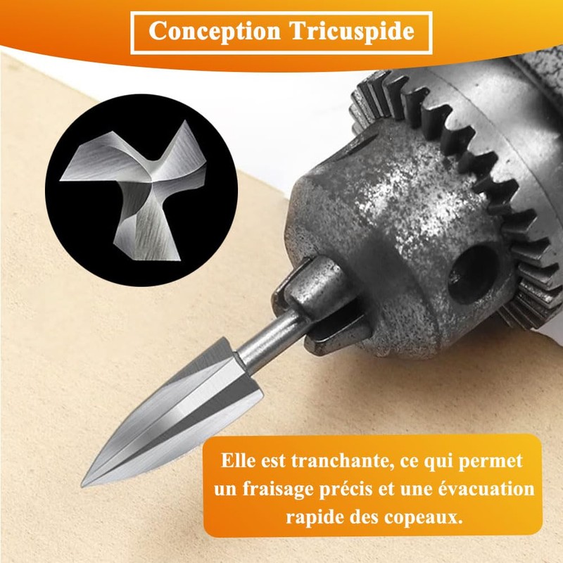 Teocpai 5 Piece Wood Carving Bits with 1/8 Inch Shank